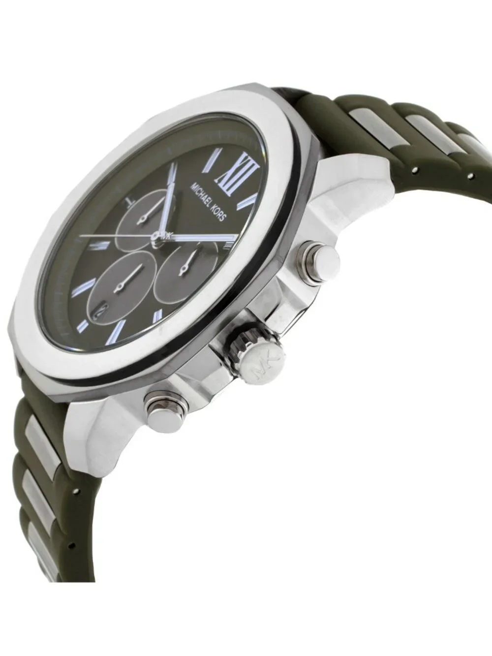 NWT Michael Kors Prescott Chronograph Quartz Green Dial Men's Watch